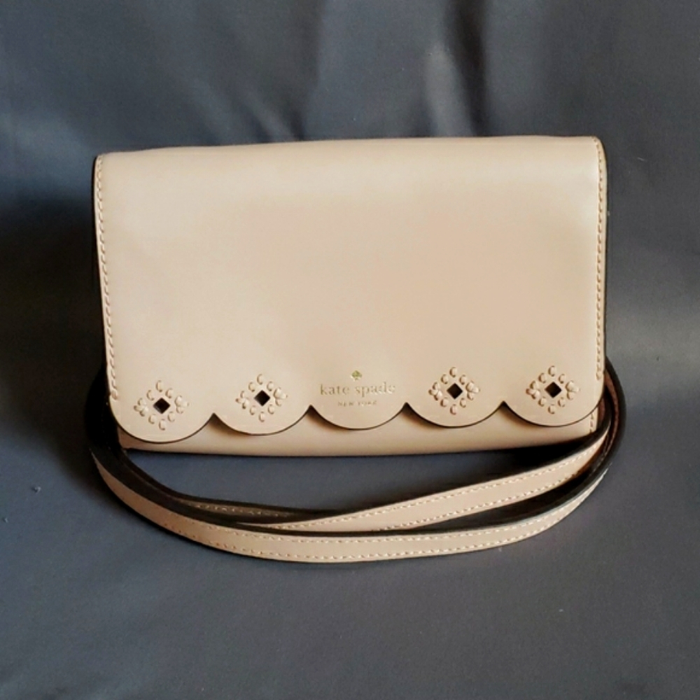 Blush Kate Spade  Magnolia Street Eyelet Addison crossbody purse